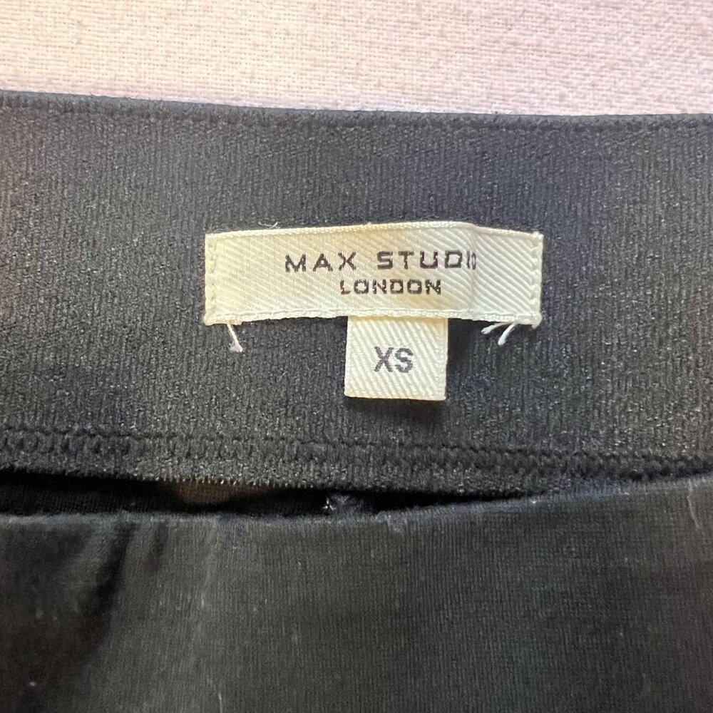 Max‎ Studio London Black Dress Pants Pull On High Rise Pleated Pants Size XSmall - Picture 5 of 7